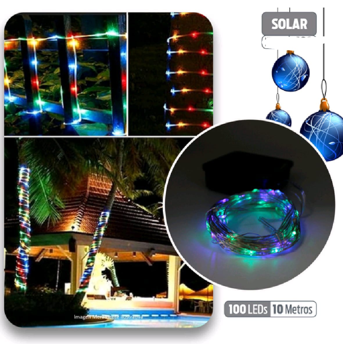 LED CON PLACA SOLAR de 10 metros